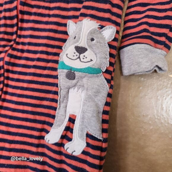 🏖 12M Carter's Puppy Footed Footie Pajamas Onesie - Picture 2 of 3